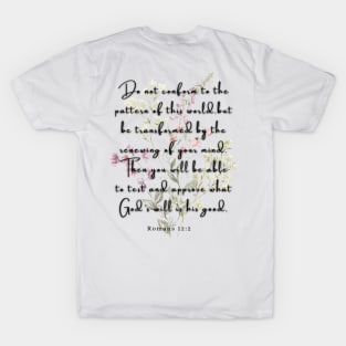 Romans 12:2 Famous Bible Verse. T-Shirt